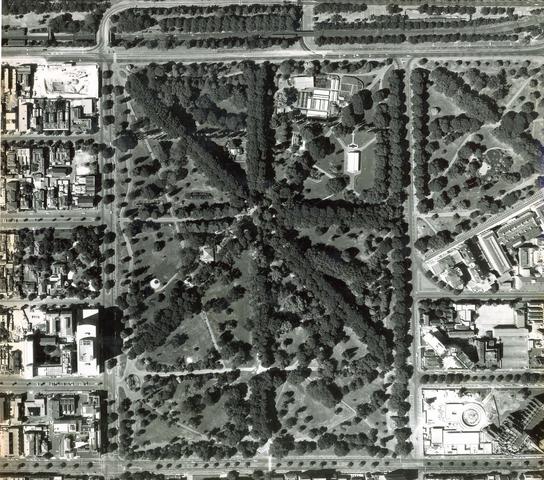 Fitzroy Gardens, aerial view