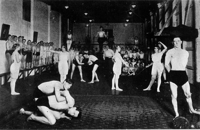 Gymnasium classes at the Richmond Baths