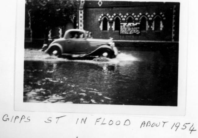 Gipps Street in flood