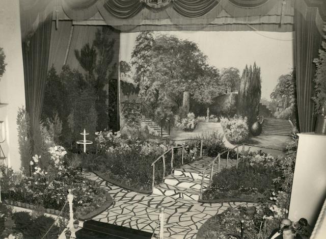 Stage setting for a ball at the Fitzroy Town Hall 