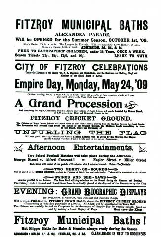 Promotional sheet, Fitzroy Municipal Baths
