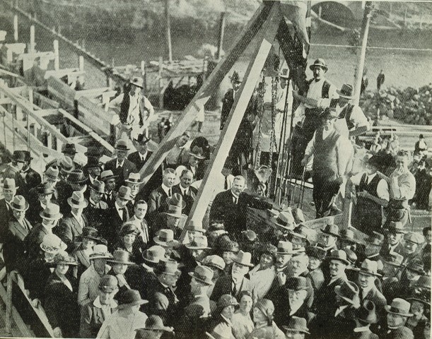 Laying foundation stone at Church Street Bridge, Richmond