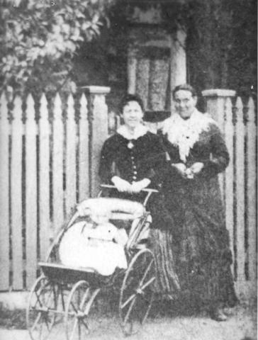 Webb family group of grandmother and mother and baby