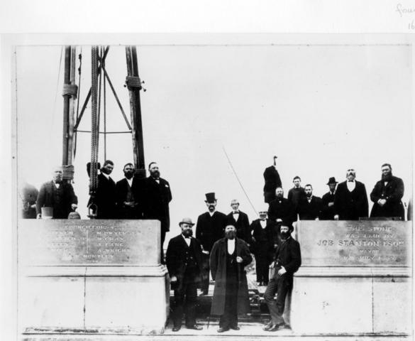 Laying the foundation stone of the town hall - close-up