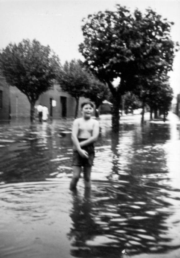 Boy enjoying flood