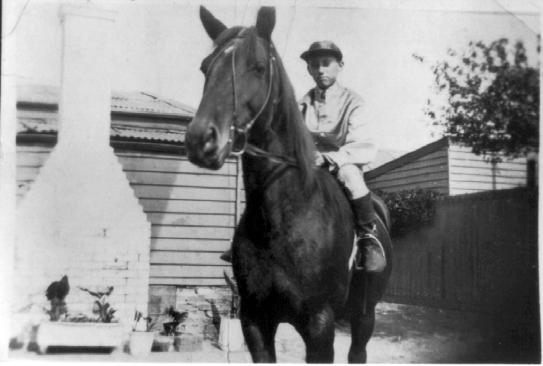 Harry Smith on one of his father's horses