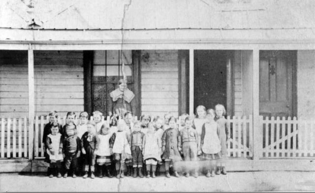 Children outside house