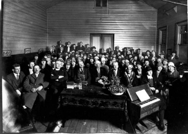 Meeting in the Methodist hall