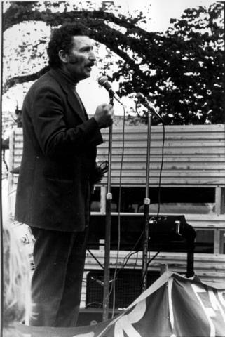 Theo Sidiropoulos at the freeway protest