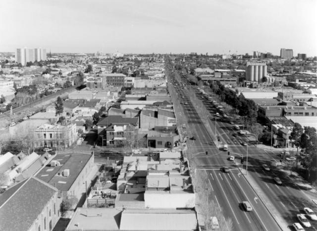 Aerial view from Town Hall looking south
