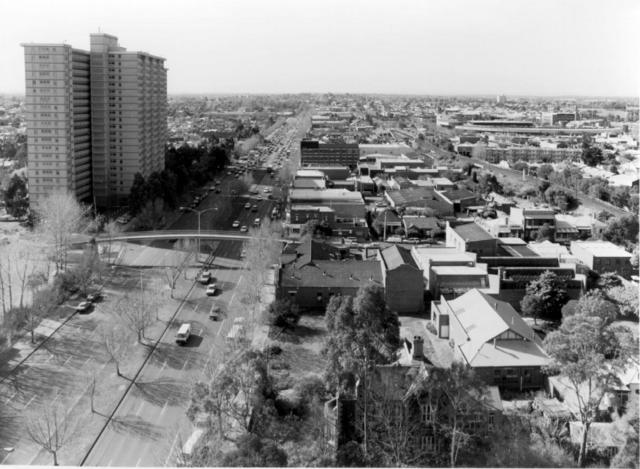 Aerial view from Town Hall looking north up Hoddle Street