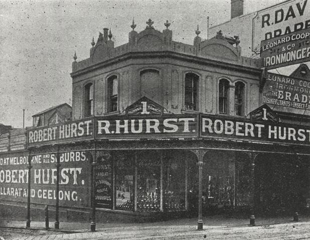 Robert Hurst, Boot Manufacturer and Importer, No. 1 Branch, Smith and Peel Streets, Collingwood.